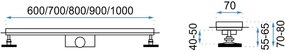 Rea Pure Neo Pro, 90cm lineárny odtokový žľab 2v1 s 360stupňovým sifónom, nerez, REA-G0903