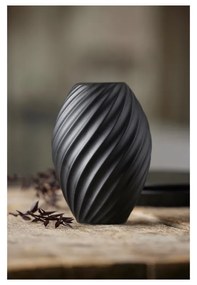 Čierna porcelánová váza Morsø River, výška 16 cm