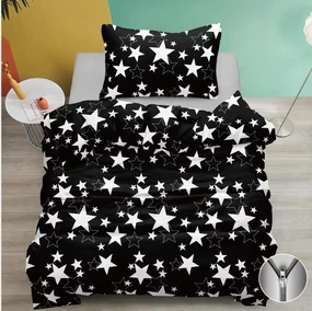 Bavlnené obliečky STAR čierne Rozmer obliečky: 70 x 90 cm | 140 x 200 cm