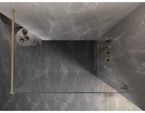 Mexen Lunar sprchová stena pravá 150 x 200 cm, 8mm číre sklo, zlatá matná, 830-150-000-55-00-P