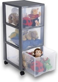 SUNDIS Úložný box s 3 zásuvkami, antracit, OFFICEMIX - MAXI , 3A