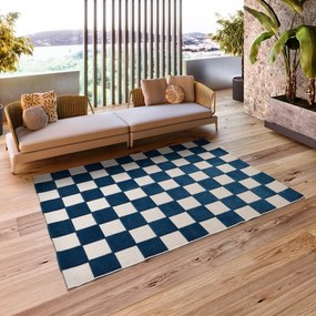 Modrý/krémovobiely vnútorný a vonkajší koberec 160x230 cm Cuadros – Universal