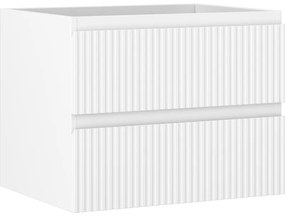 Mexen Rivel, kúpeľňová skrinka 60 cm, 2 zásuvky, drážkovaná, biela matná, 91A20-06047-2-BFF01