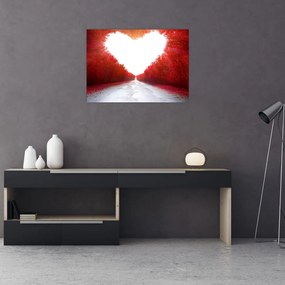 Sklenený obraz - Cesta k láske (70x50 cm)
