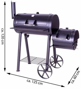 Garthen 62836 Záhradný gril s udiarňou XL - 120 x 55 cm