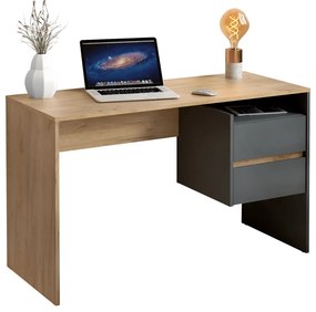 PC stôl, dub artisan/grafit, TULIO NEW