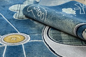 Dywany Łuszczów, Detský kusový koberec Petit Helicopter blue, 120x170, modrá, detská izba