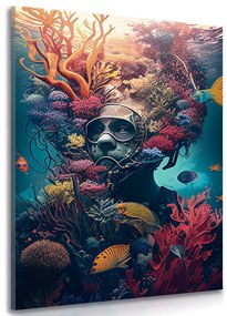 Obraz surrealistický potápač Varianta: 40x60