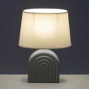 Bielo-sivá keramická stolová lampa s textilným tienidlom (výška 31 cm) – Casa Selección