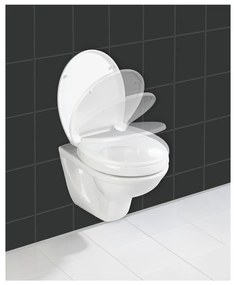 Mierne zvýšené WC sedadlo s jednoduchým zatváraním pre seniorov Wenko Secura, 43,5 × 37 cm