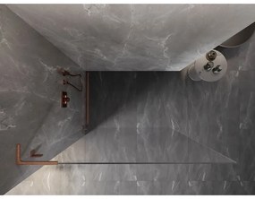 Mexen Lunar L sprchová stena ľavá 90 x 200 cm, 8mm číre sklo, medená matná, 830L-090-000-65-00-L
