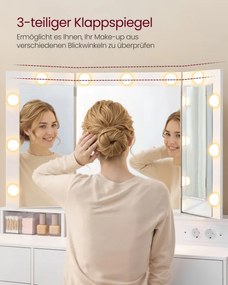 Toaletný stolík so zrkadlom a LED osvetlením RDT146WB01