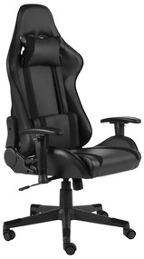 Otočná herná stolička čierna PVC