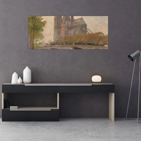 Obraz - Robert William Vonnoh, Notre Dame de Paris, reprodukcia (120x50 cm)