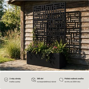 Záhradná kovová pergola s kvetináčom 3v1 čierna, 1200x1800x300 mm: ROSE