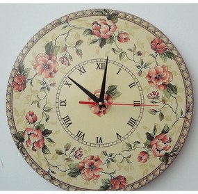 Kvetinové nástenné hodiny s vintage dizajnom I SENTOP HDFK004