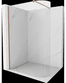 Mexen Kioto zaoblená sprchová stena Walk-in 160 x 200 cm, transparentná 8 mm, kartáčovaný medi - 800-160-101-65-06