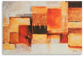 Gario Obraz na plátne Geometrická abstrakcia v teplých farbách Rozmery: 100 x 70 cm