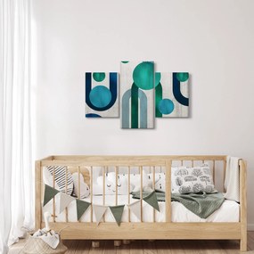 Obraz - Čiary a kruhové tvary (90x60 cm)