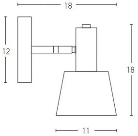 Zambelis 20219 - Nástenné bodové svietidlo 1xE14/25W/230V šedá