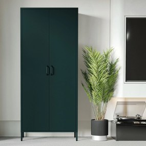 Šatníková skriňa FLAVIO, 800 x 1850 x 450 mm, Modern: fľaškovo zelená farba
