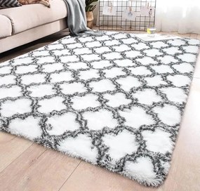 TZ Biely vzorovaný koberec shaggy Decor Latern Rozmer: 140x200 cm