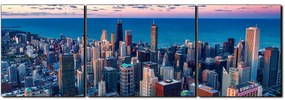 Obraz na plátne - Mrakodrapy v Chicagu - panoráma 5268C (120x40 cm)