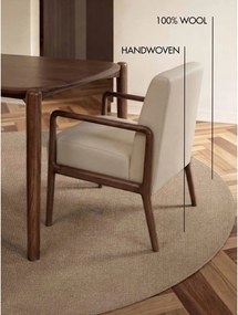 Béžový ručne tkaný vlnený okrúhly koberec ø 200 cm Greenwich – Ted Baker