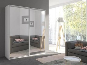 Šatníková skriňa s posuvnými dverami Gantera 1 C (biela) (so zrkadlom). Akcia -20%. Vlastná spoľahlivá doprava až k Vám domov. 1123801