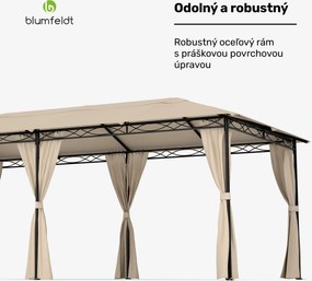 Blumfeldt Mondo 3x6 altánok s kovovým rámom a 4 bočnými stenami