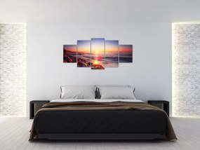 Moderný obraz - západ slnka nad morom