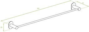 Laveo Miri, vešiak na uteráky 610mm, čierna matná, LAV-ALM_716S