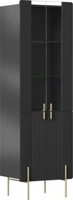 Vitrína Malmi 60 cm - čierny mat / zlatá