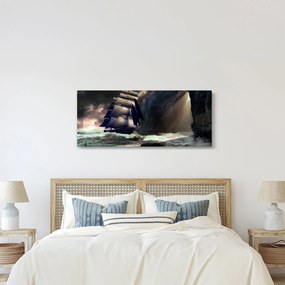 Obraz - Loď medzi útesmi (120x50 cm)