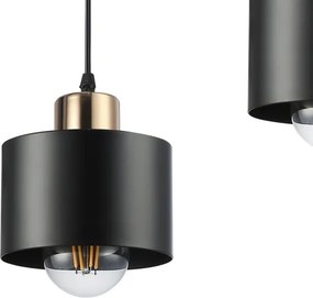 Luster na lanku 1xE27/35W/230V pr. 12 cm čierna/zlatá