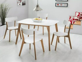 Jídelní stůl Mosso I 120 cm bílý/kaučukové dřevo