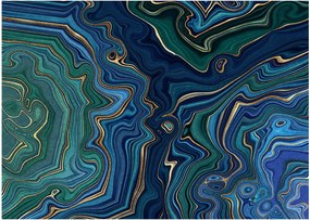 Sklenený obraz - Zeleno-modrý mramor (70x50 cm)