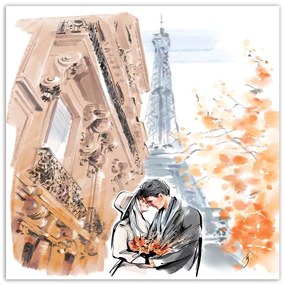Gario Obraz na plátne Paríž Pár lásky prechádzka - Irina Sadykova Rozmery: 30 x 30 cm