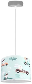 Detské závesné svietidlo Child, 1x textilné tienidlo so vzorom (výber z 5 farieb), (výber z 2 farieb konštrukcie)