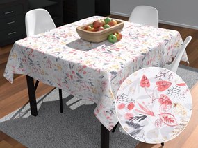 Biante Dekoračný štvorcový obrus Leona LN-126 Červené a žlté lístky 120x120 cm