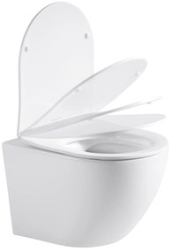 Cerano Verde, závesná WC misa Rimless 490x360x370 mm + UF toaletné sedátko, biela matná, CER-CER-417353