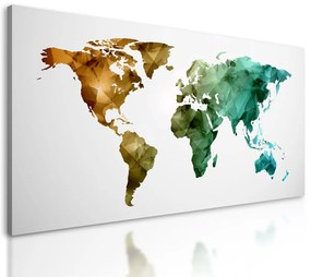 Obraz pestrofarebná mapa sveta tvorená polygónmi