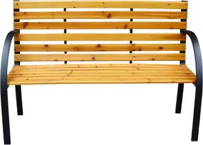 Lean Toys Drevená záhradná lavička s operadlom