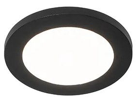 Stropné svietidlo čierne 17 cm vrátane LED 3-stupňovo stmievateľné IP44 - Steve