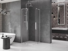 Mexen Velar L Duo, sprchový kút s posuvnými dverami 90 x 90 cm, 8mm číre sklo, chrómová, 871-090-090-02-03-01
