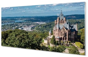 Sklenený obraz Nemecko Panorama mestského hradu 125x50 cm