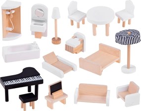 JOKOMISIADA Drevený domček pre bábiky v štýle Boho s LED osvetlením ZA4131