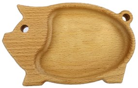 AMADEA Drevená miska v tvare ošípanej, masívne drevo, rozmer 20x12,50x2 cm