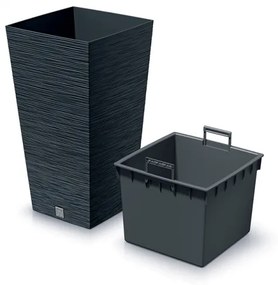 Vysoký plastový kvetináč DFSH400 39,5 cm - antracit