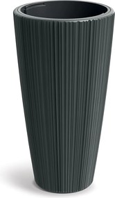 Plastový kvetináč OROS 39 cm tmavo sivý matný